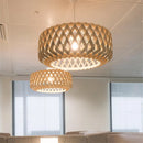 Axyaa Geometric Pendant Lamp: Handmade Wood Light for Dining & Living Room