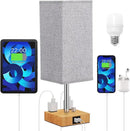 Axyaa Dimmable LED Table Lamp with USB C+A Charging Ports