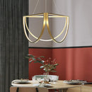 Axyaa Semi-Circular LED Pendant Light - Stainless Steel Chandelier for Home and Hotel