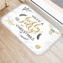 Axyaa Christmas Snow Deer Print Door Mat Non-Slip Floor Carpet - Home New Year Decoration