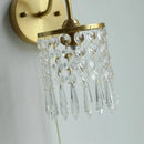 Axyaa Brass LED Crystal Wall Lights for Living Room Bedroom Decor