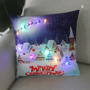 Axyaa LED Christmas Cushion Cover Merry Santa Claus Snowman Pillow Home