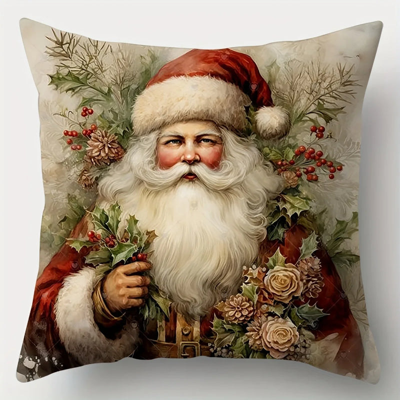 Axyaa Christmas Retro Country Pillowcase Set, Festive Room Decor Pillow Cover