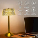 Axyaa Diamond Crystal LED Table Lamp for Bedroom, Hotel, Office, Retro Design