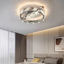 Axyaa Luxury Crystal Ceiling Lamp Stainless Steel Chrome Dimmable Hanging Light