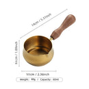 Axyaa Stainless Steel Seasoning Cup with Wooden Handle - Set of 4