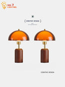 Axyaa Solid Wood LED Table Lamp Medieval Retro Design for Home Decor