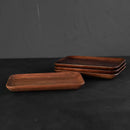 Axyaa Black Walnut Wooden Breakfast Snack Dish Hotel Cafe Tableware