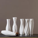 Axyaa White Round Ceramic Vases | Handmade Terracotta Flower Pot Home Decor
