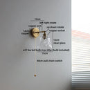 Axyaa Gold LED Crystal Glass Wall Sconce - Modern Nordic Bedroom Balcony Lamp