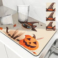Axyaa Halloween Head Absorbent Mat: Antiskid, Quick Dry, Draining Kitchen Mat