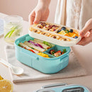 Axyaa Double-Layer Insulated Oval Lunch Box for Fresh Meals