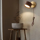 Axyaa LED Wall Sconce Lamp Walnut Wood Base Modern Art Fixture