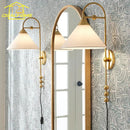 Axyaa Gold Lustre LED Wall Lamp: Modern Luxury Retro Design for Living Room & Study