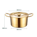 Axyaa Stainless Steel Gold Saucepan with Cover, Induction Cooker Compatible