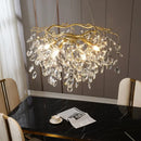 Axyaa Branch Crystal LED Chandelier Golden Finish for Indoor Lighting