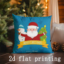 Axyaa Christmas Wreath & Santa Pillows for Sofa, Bedroom, Car - Pillow Cover & Cushion