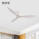 Axya Low Floor DC Motor Ceiling Fan Remote Control White Black 30W Simple Home Fan