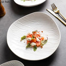 Axyaa Ceramic Water Ripple Deep Plate Set