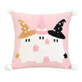 Cute Halloween Embroidered Throw Pillow Cover for Home Decor by Axyaa