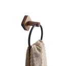 Axyaa Bathroom Towel Ring - Space Aluminum & Solid Wood, Drill-Free Installation