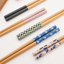 Axyaa Bamboo & Wood Chopsticks Set - Non Slip, Non Moldy, Multi Color