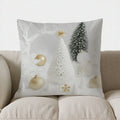 Axyaa Snowy Tree & Cute Owl Pillow Cover for Sofa, Bedroom, Car