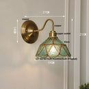 Axyaa Green Glass LED Wall Sconce with Copper Knob Switch