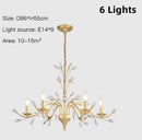 Axyaa Branch Crystal Chandelier: Modern Black Gold Ceiling Lamp for Living Room, E14 Candle Fixture