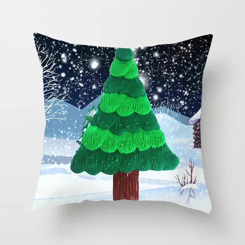 Axyaa Christmas Tree Throw Pillow Cover - Festive Home Decor