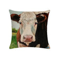 Axyaa Cotton Linen Cushion Cover Sheep Cow Home Decor Throw Pillowcase