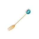 Axyaa Stainless Steel Donut Dessert Spoon and Fork Set
