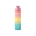 Axyaa Gradient Color Sports Water Bottle with Straw and Handle