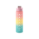 Axyaa Gradient Color Sports Water Bottle with Straw and Handle