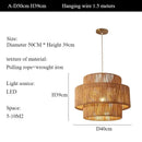 Axyaa Wabi Sabi Hemp Rope Pendant Lamp, Rattan Woven Chandelier for Home Decor