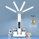 Axyaa Rechargeable Study Lamp with Fan, LED Clock Display, Reading Light