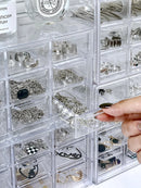 Axyaa Transparent Multi-grid Desk Organizer for Stationery, Jewelry, and Cosmetics