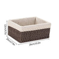 Axyaa Handwoven Storage Basket with Lid - Rectangular Organizer for Home and Closet
