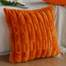 Axyaa Plush Fur Cushion Cover 45x45cm Soft Orange Solid Color Skin-friendly Cozy Option
