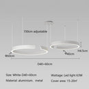 Axyaa Modern Ring LED Chandelier for Living Dining Room Pendant Light