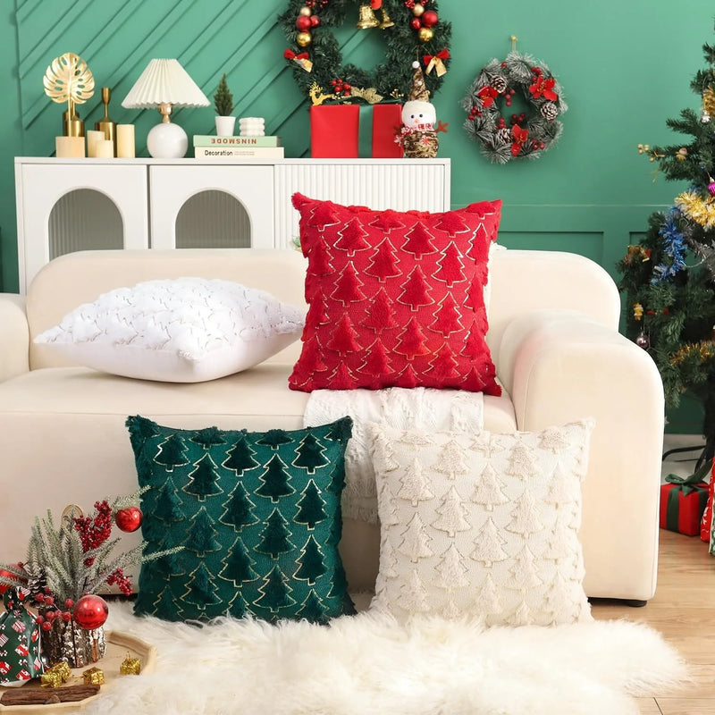 Plush Yellow Pillow Cover 45x45cm for Living Room Decor - Axyaa
