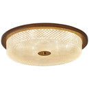 Axyaa Vintage Crystal Ceiling Light in Walnut Finish