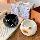 Axyaa Cat Design Ceramic Coffee Cup for Girls - Cute & Creative Water Cup