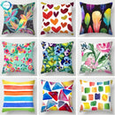 Tropical Plants Parrot Feather Cushion Cover for Sofa by Axyaa