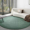 Axyaa Green Plush Round Carpet for Modern Minimalist Home Decor