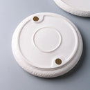 Axyaa Frosted White Texture Display Plate Drum Flat Plate