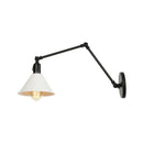 Axyaa Retro Black Wall Lamp with Long Arm for Living Room Reading
