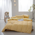 Axyaa Washed Cotton Grid Duvet Cover, Single Size 150*200cm Queen
