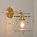 Axyaa Nordic LED Wall Light Fixture Glass Rotate Copper Bedside Lamp