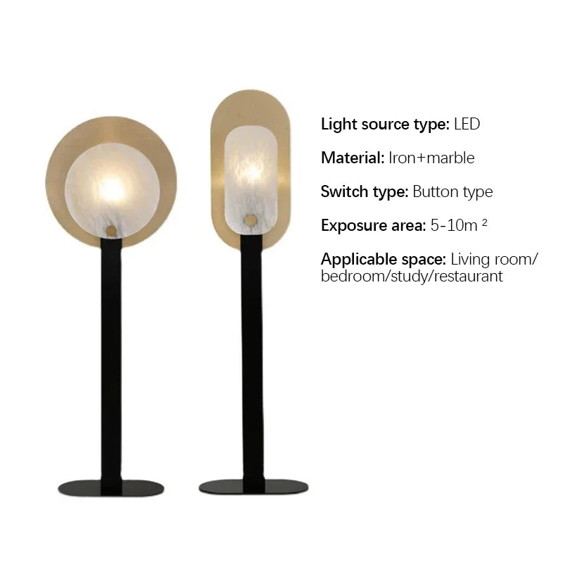 Axyaa Nordic Marble Floor Lamp - Luxury LED Standing Light